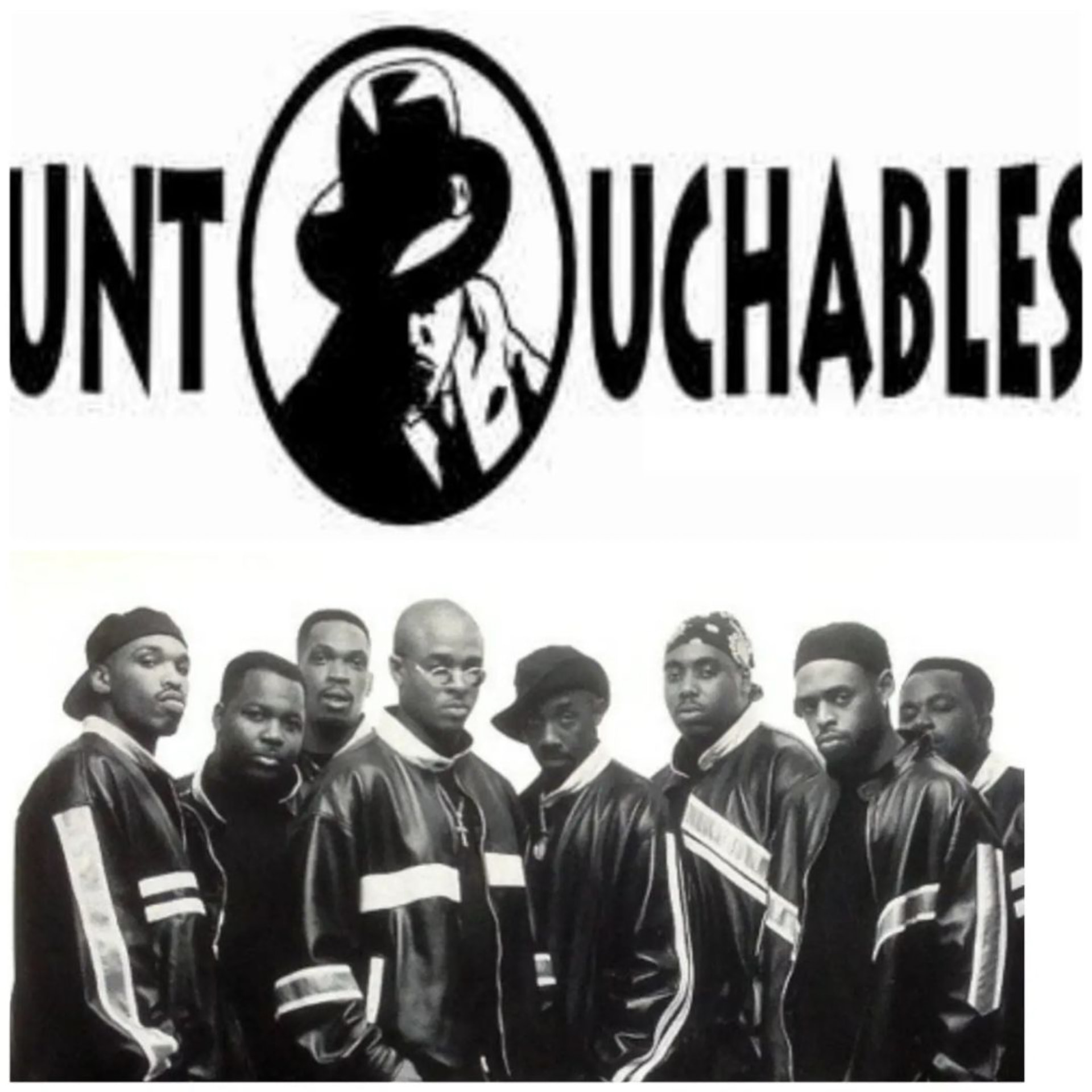 The Untouchables crew in matching leather jackets